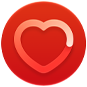 High Heart Rate notification icon, a white heart outline in a red circle