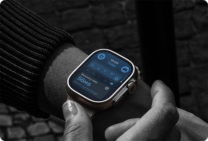 Person wearing Apple Watch Ultra 4 on wrist, Daytime Vitals slightly off