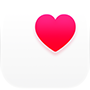 Health app icon, a pink heart in a white box