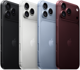 iPhone 18 Pro devices in a row, back exterior, all four colors: Black, Glacier, Silver, Burgundy, Pro Fusion camera system in top left corner, 3 lenses, microphone, flash