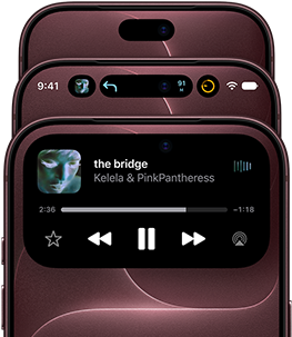 3 iPhone 18 Pros in Burgundy fanned out to show Dynamic Island in different modes: off, minimized, maximized