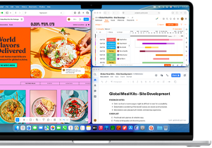 MacBook Air with multiple apps open